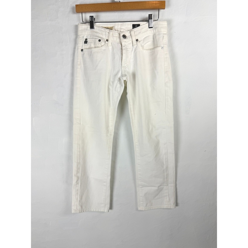 2/$30 AG Adriano Goldschmied White The Tomboy Relaxed Straight Crop Jeans 24